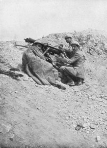 German Machine-Gun Being Used Against the Enemy, Verdun, France, 1917 by Unbekannt