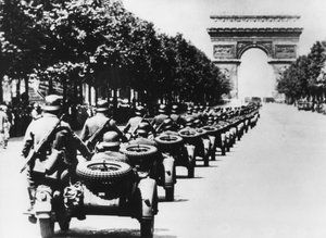 German Soldiers on the Champs Elysees, Paris, 14 June 1940 by Unbekannt