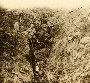 German Trenches Destroyed by Shelling, Verdun, Northern France by Unbekannt