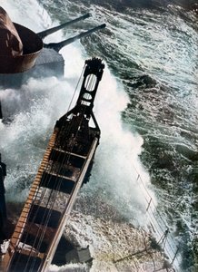 German Warship Battling the Atlantic Seas