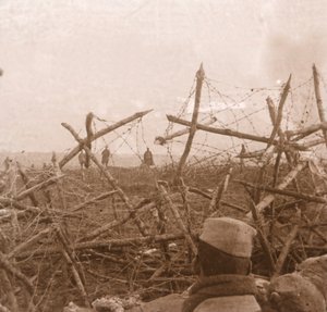 Germans coming out of the trenches, Massiges, northern France by Unbekannt