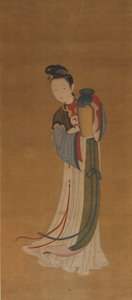 Girl Bringing Jar of Wine by Unbekannt