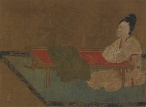 Girl Seated at an Embroidery Frame by Unbekannt