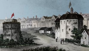 Globe Theatre, Bankside, Southwark Right and the Bear Garden, c1597 by Unbekannt