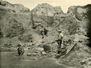 Gold Diggers at Work near Beechworth, Victoria by Unbekannt