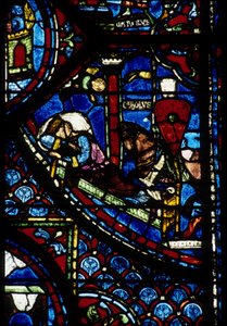 Gothic architecture. Vision of Constantine (detail). Stained glass of the northern ambulatory, absidial. Cathedral of Chartres. by Unbekannt