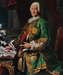 Count von Brühl 1700-1763 (engraving after the painting by Silvestre) by Unbekannt