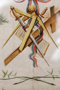 Grande Loge de France, Masonic apron, Paris, France by Unbekannt