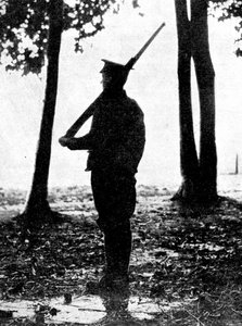 Grey dawn on the battlefield, British cavalry, Belgian frontier, First World War by Unbekannt