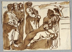 Group with Petrarch and Sappho in Parnassus after Raphael Sanzio by Unbekannt