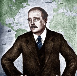 H G Wells - portrait of the English novelist, journalist, sociologist, and historian by Unbekannt