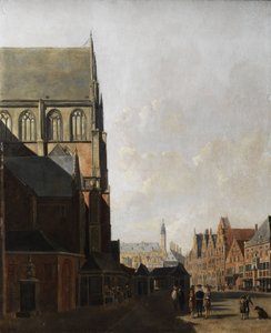 Haarlem, City View (City Church and Market Square) by Unbekannt