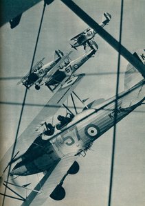 Hawker Hart biplanes flying in formation, c1936