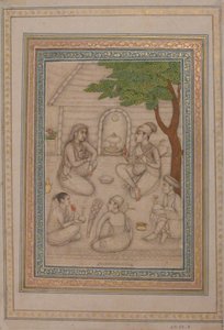 Hindus Conversing before a Shrine, 17th century by Unbekannt
