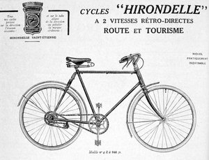 Hirondelle Saint Etienne, Bicycle Tourism Advertisement, 20th century by Unbekannt