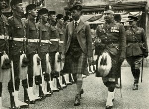 His Majesty Inspecting The Guard Of Honour Of The Black Watch At Perth in August