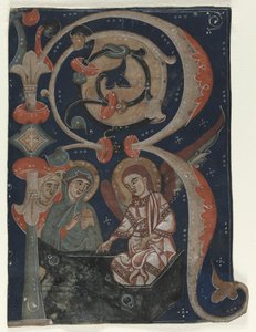 Historiated Initial R Excised from a Gradual: The Three Marys at the Tomb, c. 1200-1230 by Unbekannt