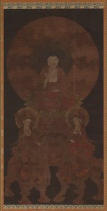 Historical Buddha Shakyamuni with the Bodhisattvas Fugen by Unbekannt