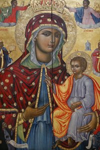 Holy Sepulchre Church, The Greek Orthodox Catholicon, Virgin Mary and Child Icon, Jerusalem, Israel by Unbekannt