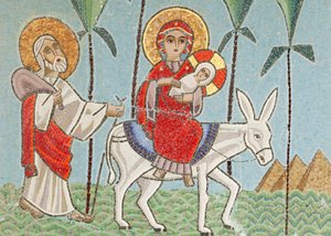 Holy Virgin and Saint John Kame Coptic Monastery icon: The Holy Family, Egypt by Unbekannt