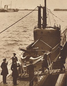 Home Fleet Visit - King Edward boards submarine Narwhal