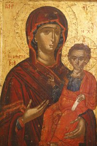 Icon: St. Mary Hodigitria (16th Century), Berat, Albania by Unbekannt