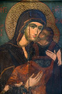 Icon in Pedoulas Byzantine Museum: The Virgin Eleousa