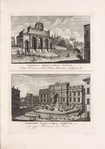 Illustration from the book Collection of Ancient and Modern Views of the City of Rome and Its Surroundings by unknown author and published by Presso Piale neg.e di stampe a S. Carlo al Corso (1816) by Unbekannt