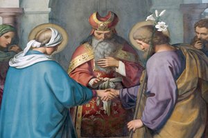 Imperial Cathedral of Speyer, Paintings by Schraudolph, Joseph and Mary, Wedding, Speyer, Germany