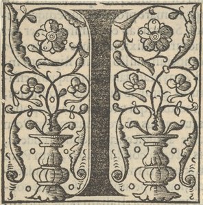 Initial letter I with garlands, mid-16th century by Unbekannt