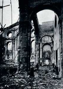 Interior of the Church of St. Mary Le Bow, Cheapside burnt out in an air raid, 1941