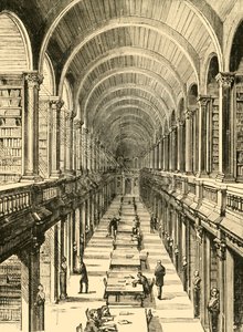 Interior of the Library, Trinity College, 1898