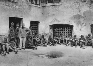 Italian prisoners in Ljubljana Laibach Castle, World War I, 1915 by Unbekannt