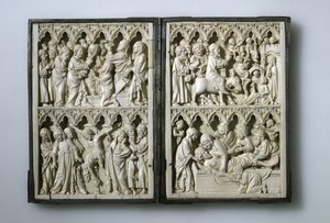 Ivory diptych with scenes from Life of Christ Property of Queen Jadwiga of Poland, 14th century