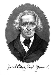 Jakob Ludwig Karl Grimm, German author, philologist and mythologist, 1887 by Unbekannt