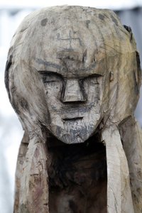 Jarai Ethnic Group. Guardian Spirit of a Jarai Tomb. Wooden Statue. Kon Tum, Vietnam by Unbekannt