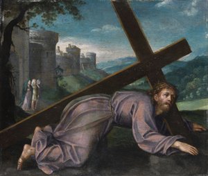 Jesus Falls Under the Cross. Northern Italian Painter of the 17th Century by Unbekannt
