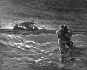 Jesus walking on the water, 1866