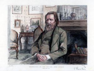 John Ruskin 1819-1900, English critic, author, poet and artist, 1886 by Unbekannt
