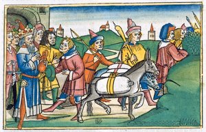 Joseph sends his brothers home with a supply of free food, 15th century by Unbekannt
