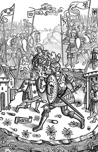 King Arthur fighting a giant