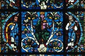 King David, stained glass, Chartres Cathedral, France by Unbekannt