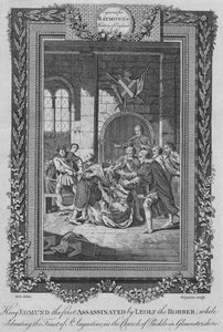 King Edmund the First Assassinated by Leolf the Robber