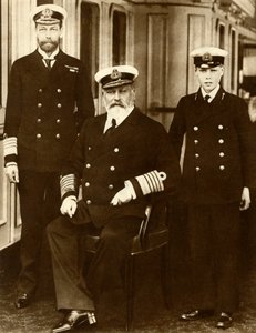 King Edward VII with his son George, Prince of Wales, and grandson Prince Edward