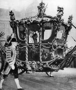 King George V and Queen Mary on Their Way to the State Opening of Parliament by Unbekannt