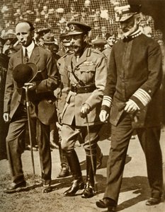 King George V attends a baseball match at Stamford Bridge, London by Unbekannt