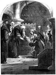 King James II of England at La Trappe Abbey, Orne, France, 19th century by Unbekannt