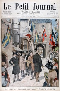 King Oscar II of Sweden visiting Mont Saint-Michel, Normandy, France, 1902