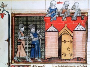 Knights Templar before Jerusalem, c1099, 14th century by Unbekannt