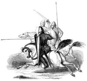 Knights of King Louis VI of France, c14th Century, 1849 by Unbekannt
